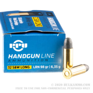 50 Rounds of 32S&W Long Ammo by Prvi Partizan - 98gr LRN
