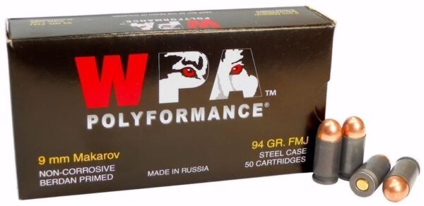 Backorder - Wolf, 9x18mm Makarov, FMJ, 94 Grain, 1,000 Rounds