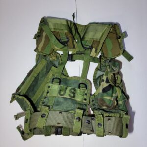 USGI Enhanced Tactical Load Bearing Vest Woodland Camo MADE IN USA (Excellent)