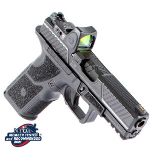 OZ9C COMBAT PISTOL, X GRIP, COMPACT BLACK SLIDE, BLACK BARREL, WITH TRIJICON RM06 OPTIC